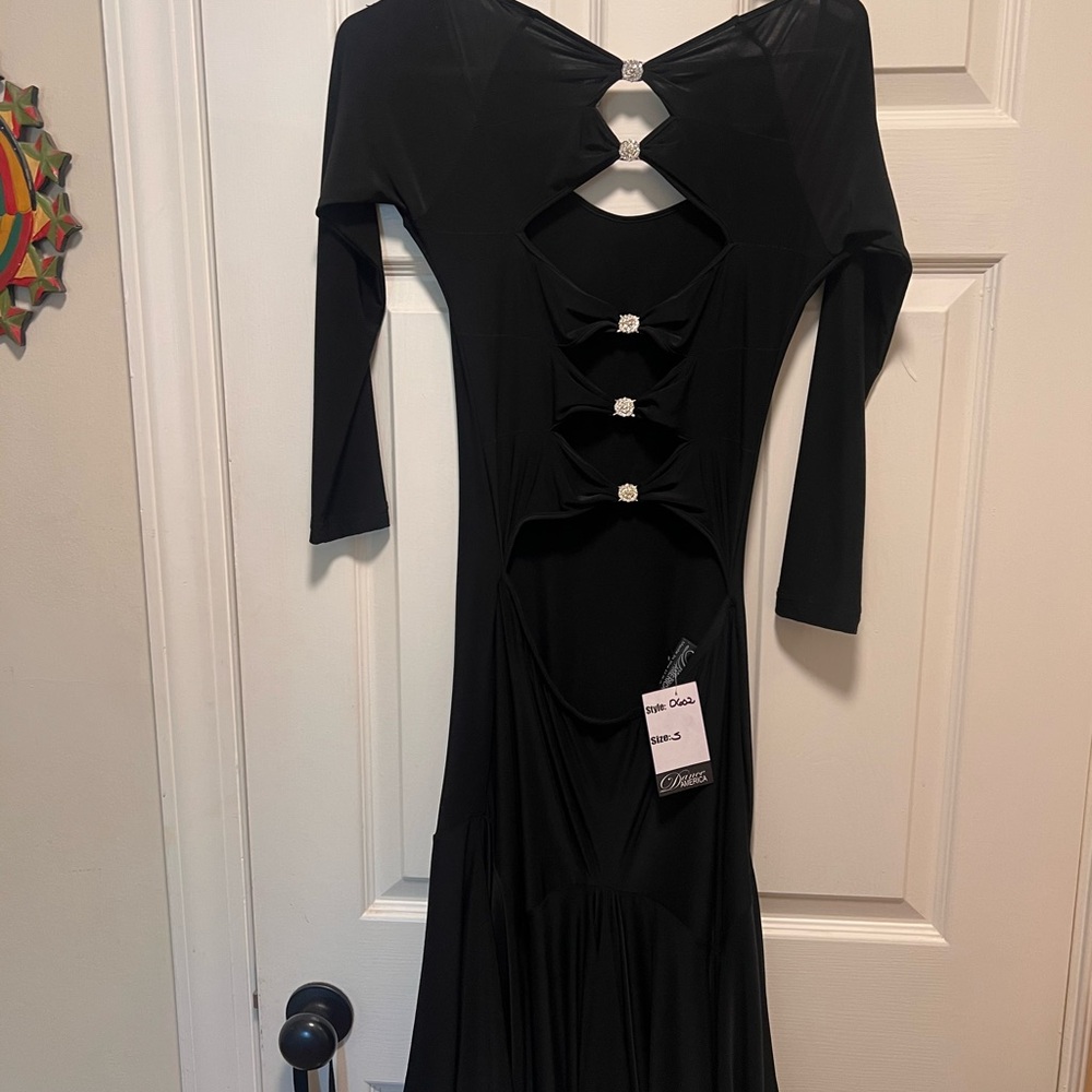 Elegant Black Cutout Dance Dress